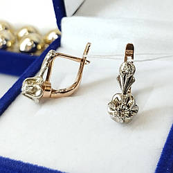 Класичні сережки з діамантами Тюльпан