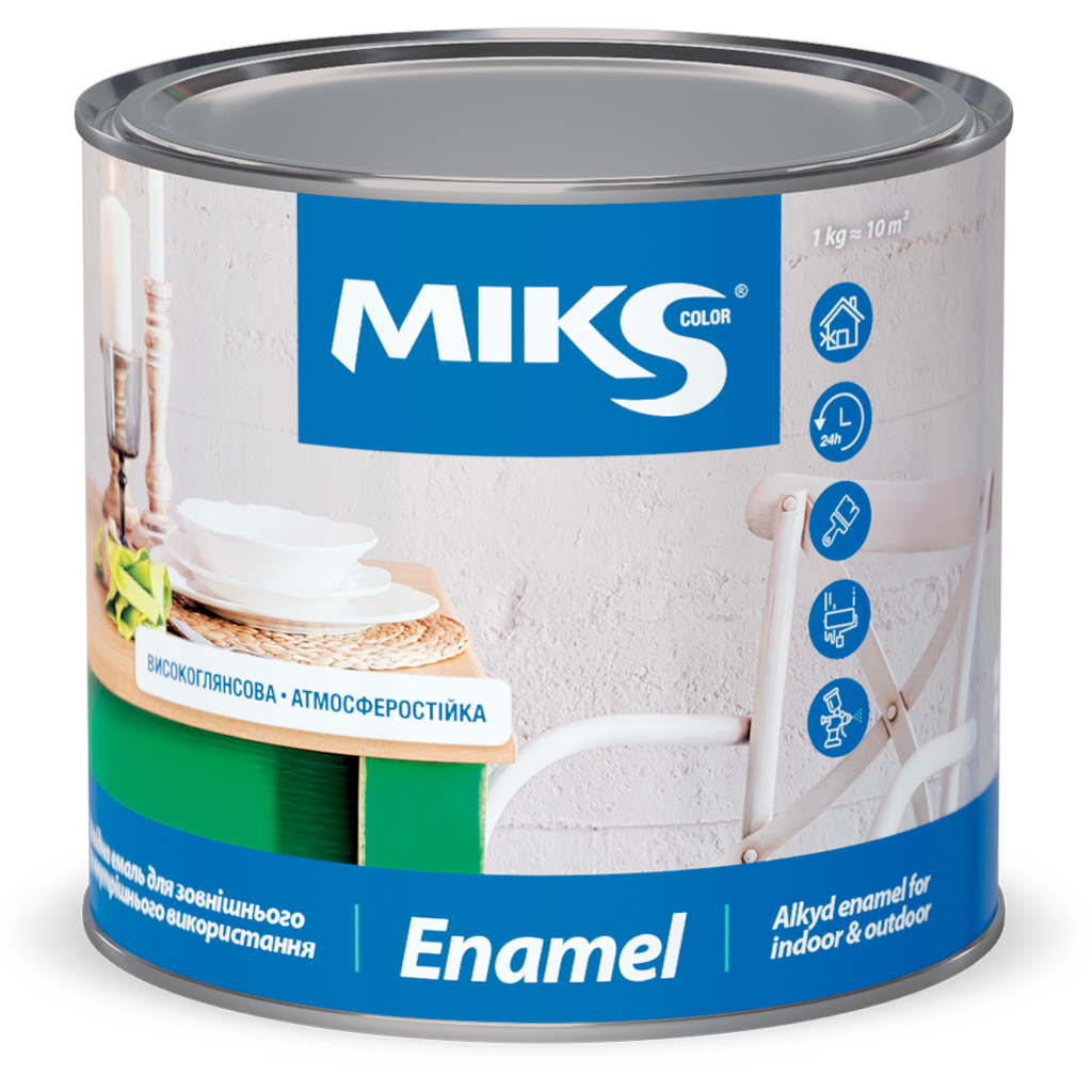 Емаль алкідна МІКS Color біла 0,8 кг