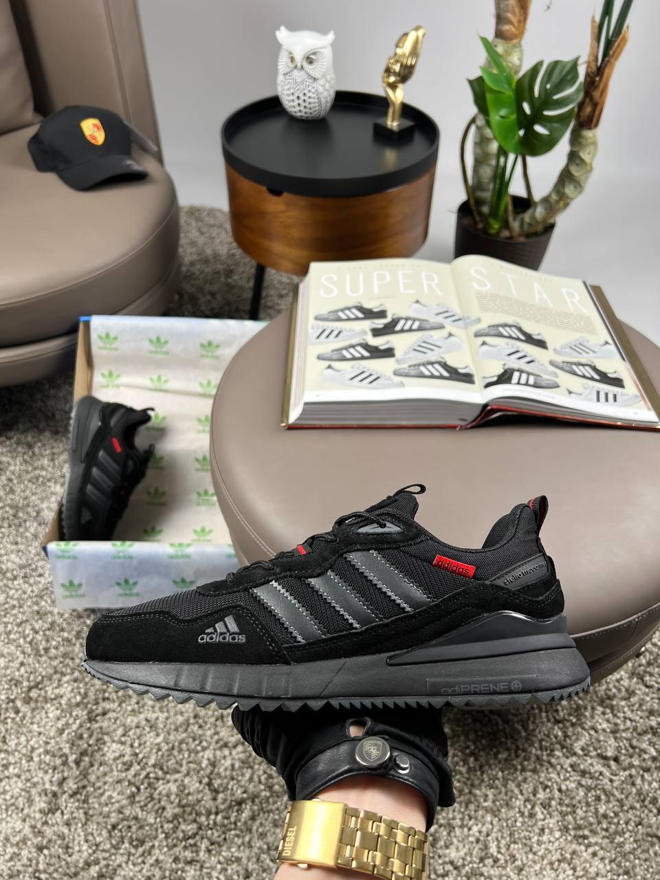 Чоловічі кросівки замша текстиль Adidas Equipment SM Street All Black, кеди Адідас чорні. Чоловіче взуття