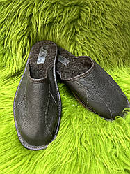 Домашні капці з овечої шерсті чоловічі розмір 43  44 45 коричневий 44