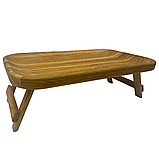 Стіл-таця для сніданку в ліжко універсальний для сервірування, дерев'яний, дубовий, прямокутний 50х30 см, фото 4