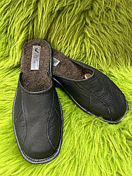 Домашні капці з овечої шерсті чоловічі розмір  44 45 46 розміри чорний колір