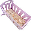 Лялькове ліжечко колиска дівчинці Збірна рожева люлька Ліжечко для сюжетних ігор у доньки матері з пупсиками, фото 2