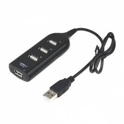 USB-хаб hub 4 порти розгалужувач подовжувач Black