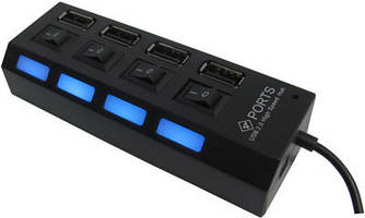 USB-хаб hub 4 порти розгалужувач подовжувач POWER