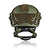 Балістичний шолом Sestan Busch BK-ACH-НС. Кевлар. Рівень захисту NIJ IIIA. Олива. Кавер в подарунок., фото 9