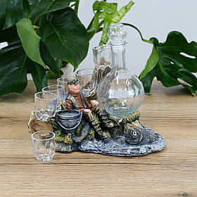 Набір графин із чарками для горілки "Три бажання" 16*31*30 см | Подарунок другові рибалці на День Народження