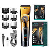 Машинка для стрижки VGR V-663, жовто-чорна, фото 7