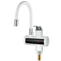 Проточний водонагрівач Zerix ELW21-EF-WHITE 3,3 kW з індикатором температури, силіконовий вилив (ZX5858)