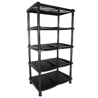 Полиця для взуття Planet чорна 5 ярусів Полиця пластикова