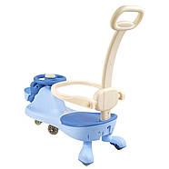 Каталка-толокар з батьківською ручкою JOY (колеса PU зі світлом, музика українською, світло) SJ-918-30 Синій, фото 2