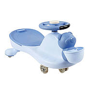 Каталка-толокар з батьківською ручкою JOY (колеса PU зі світлом, музика українською, світло) SJ-918-30 Синій, фото 3