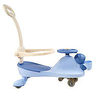 Каталка-толокар з батьківською ручкою JOY (колеса PU зі світлом, музика українською, світло) SJ-918-30 Синій, фото 4