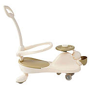 Каталка-толокар з батьківською ручкою JOY (колеса PU зі світлом, музика українською, світло) LD-821-52 Бежевий, фото 2