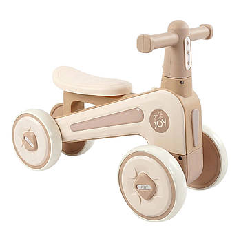 Біговел чотириколісний JOY (колеса 6", рама пластикова, підсвічування, українське озвучення) SL-10480 Бежевий