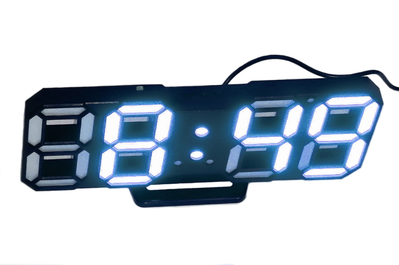 Годинник настільний LED Caixing CX-2218 5399 з блакитною підсвіткою