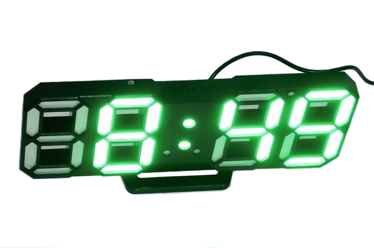 Годинник настільний LED Caixing CX-2218 5397 із зеленим підсвічуванням