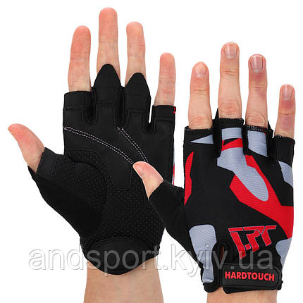 Перчатки для фітнесу та тренувань HARD TOUCH FG-009 XS-L чорний-рожевий Код FG-009, фото 1