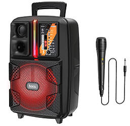 Портативна колонка HOCO BS37 з дротовим мікрофоном, чорна