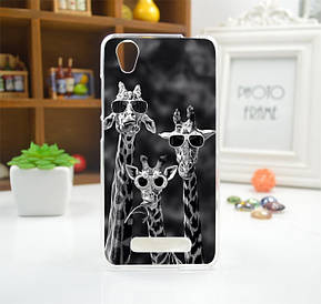Чохол силіконовий бампер для ZTE Blade X3 A452 з малюнком Три жирафа в окулярах