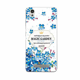 Чохол силіконовий бампер для ZTE Blade X3 A452 з малюнком Magic Garden із синіми квіточками