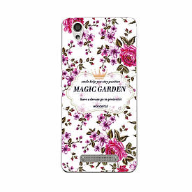Чохол силіконовий бампер для ZTE Blade X3 A452 з малюнком Magic Garden з рожевими квітами