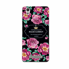 Чохол силіконовий бампер для ZTE Blade X3 A452 з малюнком Magic Garden квіти на чорному тлі