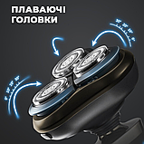 Електробритва акумуляторна роторна для вологого та сухого гоління з плаваючими головками DSP 60078, фото 3