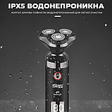 Електробритва акумуляторна роторна для вологого та сухого гоління з плаваючими головками DSP 60078, фото 5