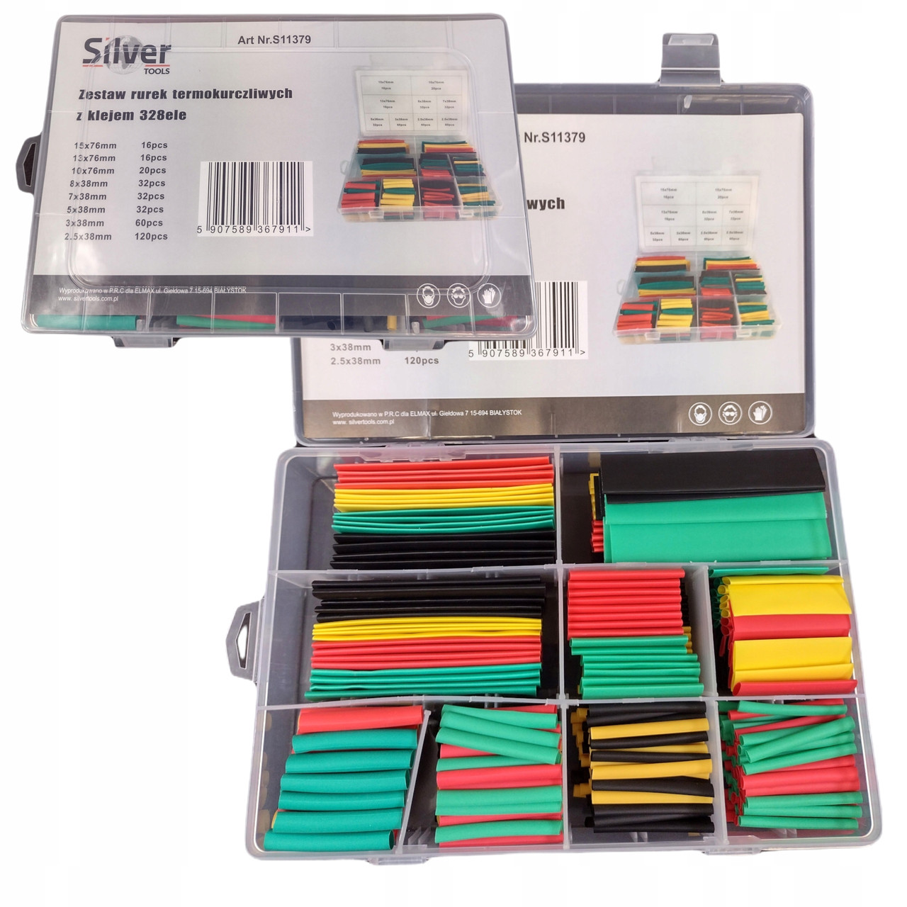 Набір термоусадочних трубок з клейовим шаром SILVER (S11379), фото 1