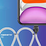 USB кабель MOXOM micro USB (MX-CB46) Magnetic clips білий, фото 3