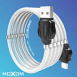 USB кабель MOXOM micro USB (MX-CB46) Magnetic clips білий, фото 5