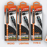 Магнітний USB кабель MOXOM Lightning (MX-CB38) Magnetic чорний