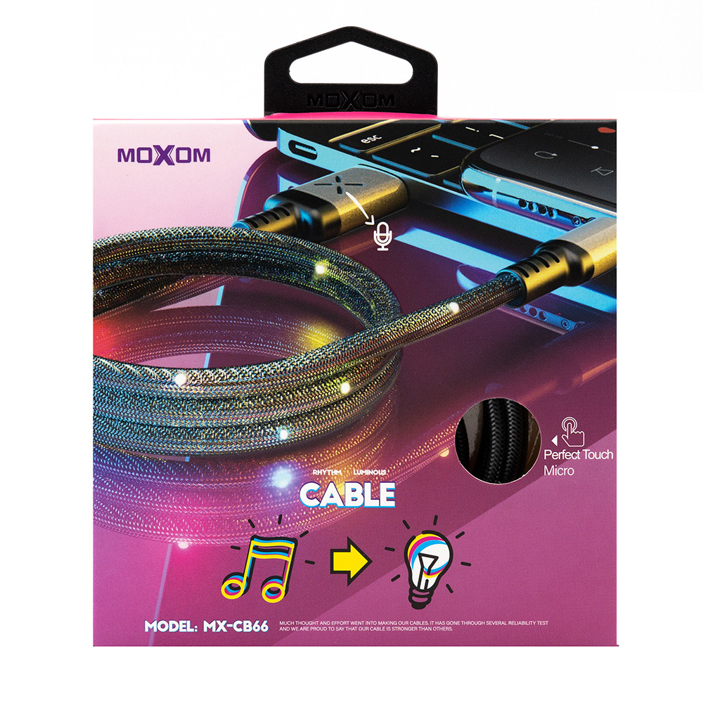 USB кабель MOXOM Lightning (MX-CB66) чорний