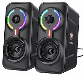 Колонки комп'ютерні ONIKUMA RGB Backlight L6 USB, AUX, Bluetooth, чорні