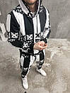 Спортивний костюм чоловічий чорний весна-осінь з капюшоном принтовий Monster Face, фото 2