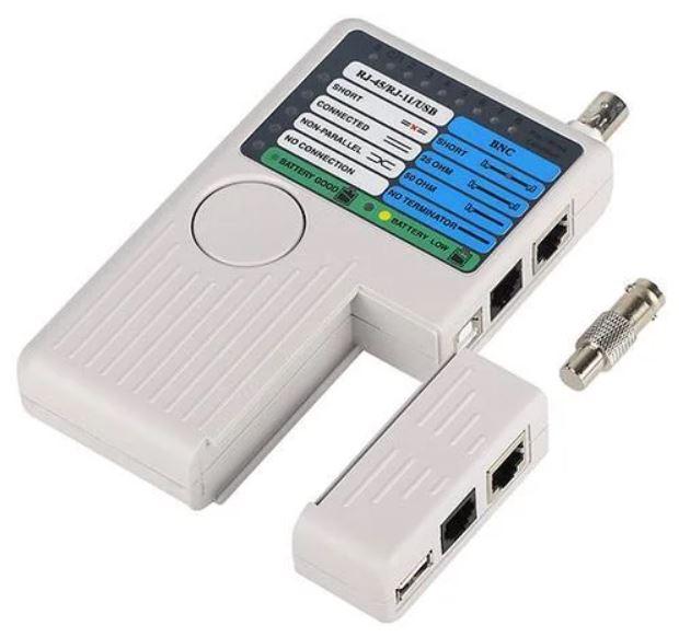 Тестер мережі, аналізатор RJ45 RJ11 BNC USB AM-BM, C1047, фото 1