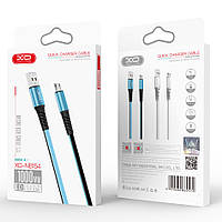 USB кабель XO Lightning (NB154) TPE чорний/синій