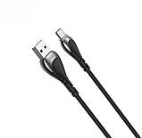 USB кабель XO Type-C (NB218) Zink Alloy/Anti-Breakage/2.4A/1m чорний, фото 3