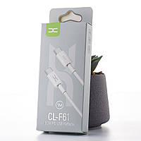 USB кабель DC Type-C to Type-C (CL-F61) 60W/ 1m білий