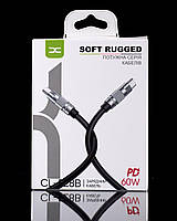 USB кабель DC Type-C to Type-C (CL-F28B) OD6.0/ PD/ 60W/ 1.2m чорний