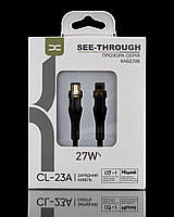 USB кабель DC Type-C to Lightning (CL-23A) 27W чорний