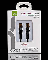 USB кабель DC Type-C to Type-C (CL-23B) 60W чорний