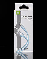 USB кабель DC Lightning (CL-12) 2.1A блакитний