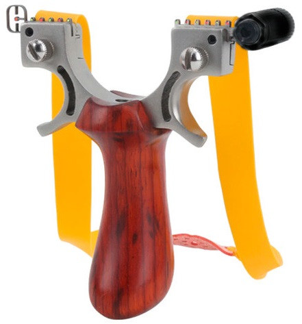 Рогатка з нічним прицілом і рівнем для спорту, риболовлі, дерев'яна ручка, фото 1