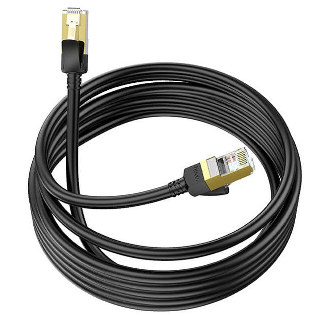 Кабель мережевий LAN RJ45 HOCO US02 Level pure copper gigabit, 3 м, чорний