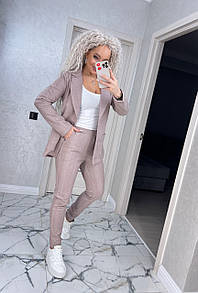 Супер стильний жіночий брючний костюм з піджаком класика з кашемірової тканини "Oskar"