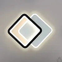 LED бра VIVA 28W 2S біло-чорне Esllse ON/OFF WHITE/BLACK 220V IP20 настінний світильник "два ромба" 250×200×40мм