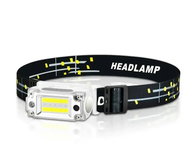 Ліхтар налобний BL-T133, із сенсором 9073, чорно-білий, фото 1