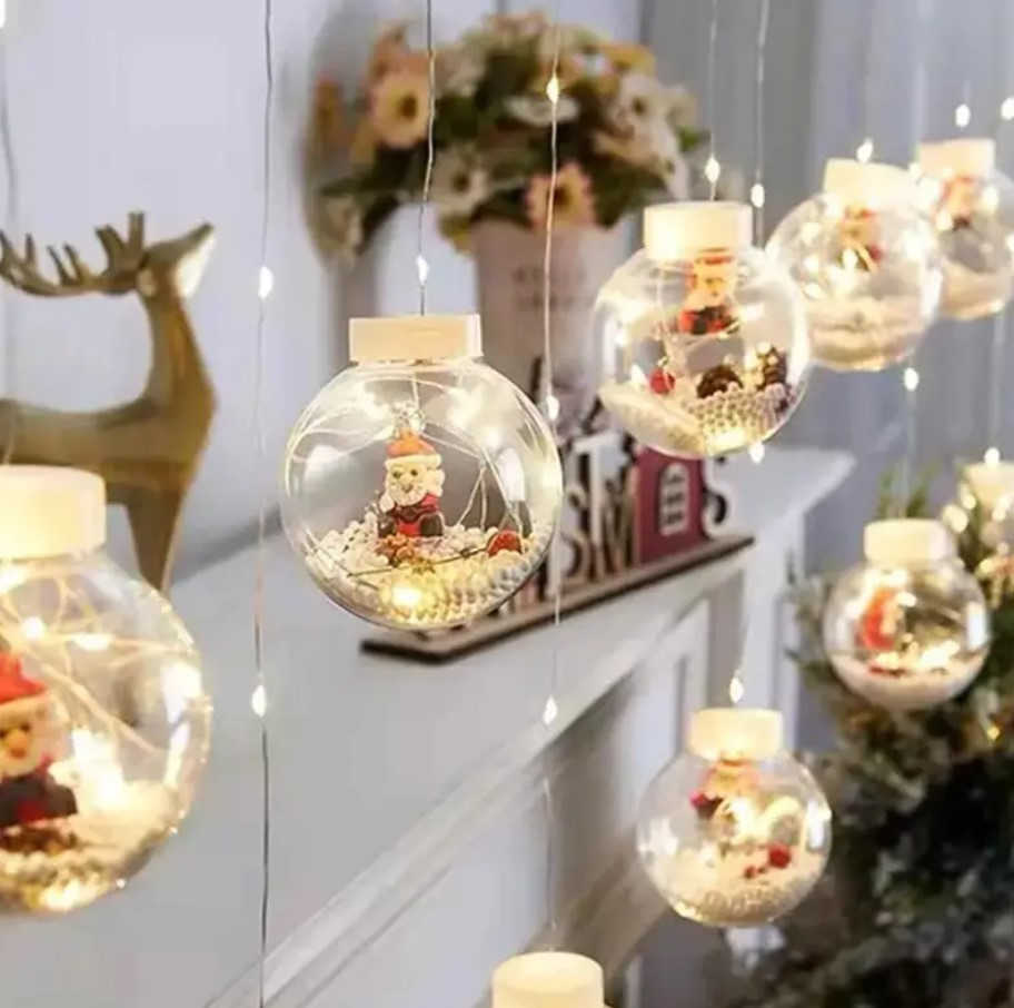 Гірлянда Xmas WW-1 Copper curtain ball lamp 7258 Санта, тепле біле світло, фото 1